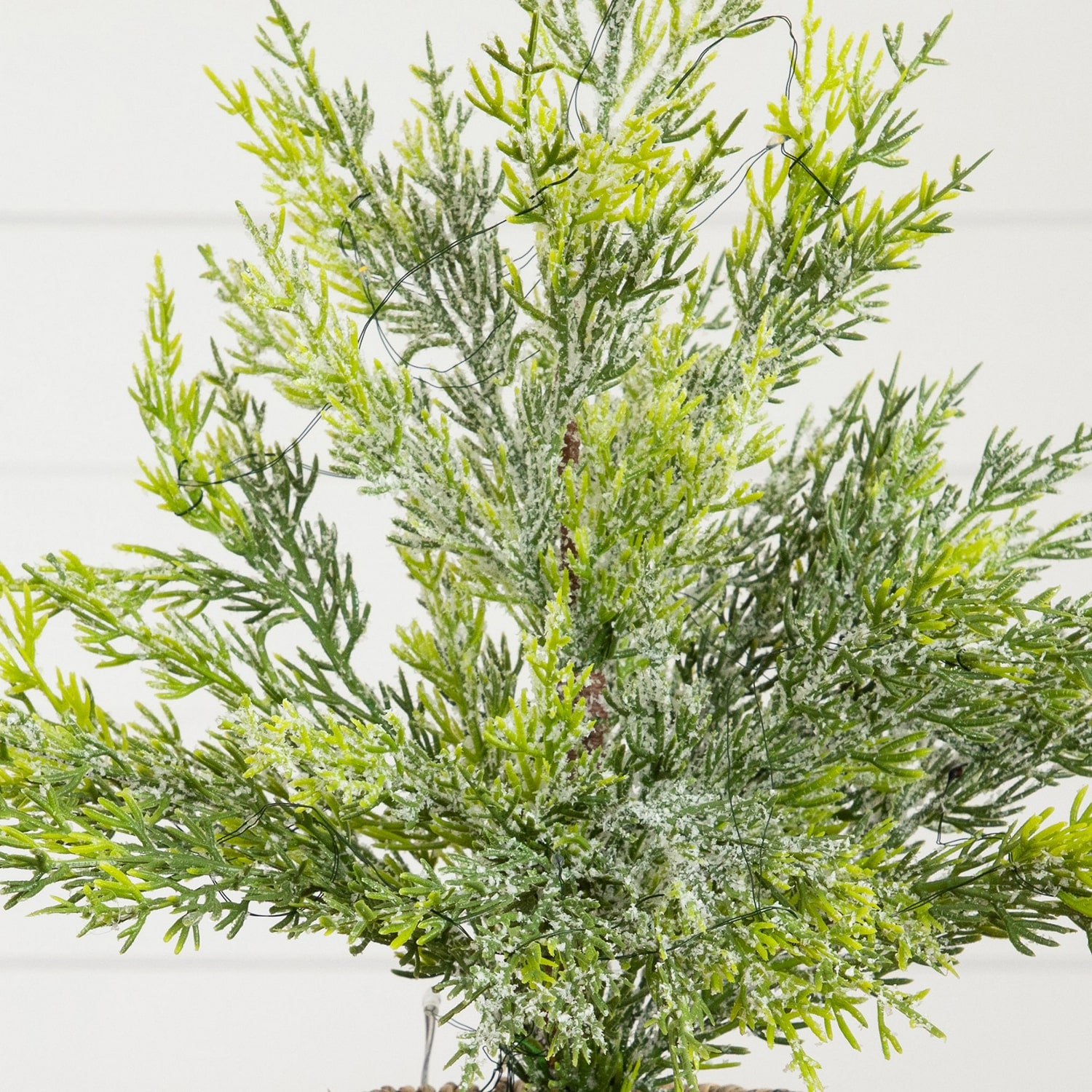 Nearly Natural 18" Pre-Lit Snowed Cypress 1 1/2 Feet Pre-Lit Pine Christmas Tree