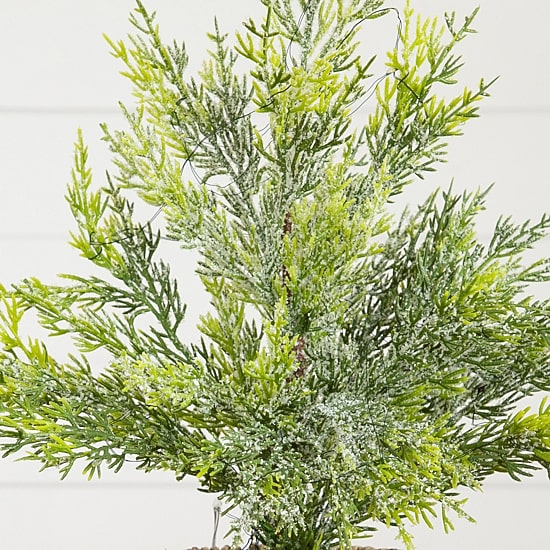 Nearly Natural 18" Pre-Lit Snowed Cypress 1 1/2 Feet Pre-Lit Pine Christmas Tree