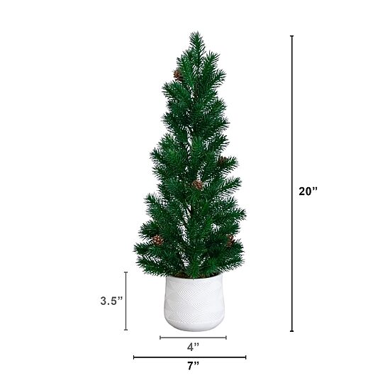 Nearly Natural 20" Pine Tree 1 1/2 Feet Pine Christmas Tree