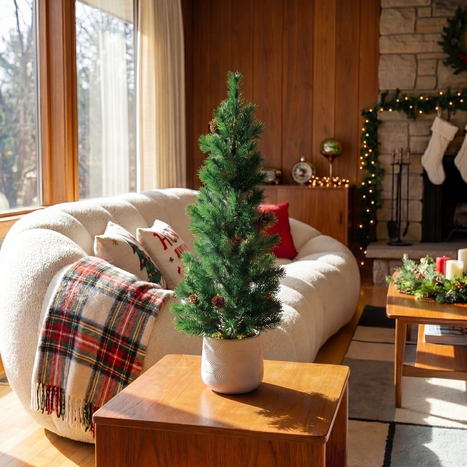 Nearly Natural 20" Pine Tree 1 1/2 Feet Pine Christmas Tree