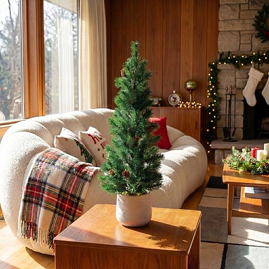 Nearly Natural 20" Pine Tree 1 1/2 Feet Pine Christmas Tree