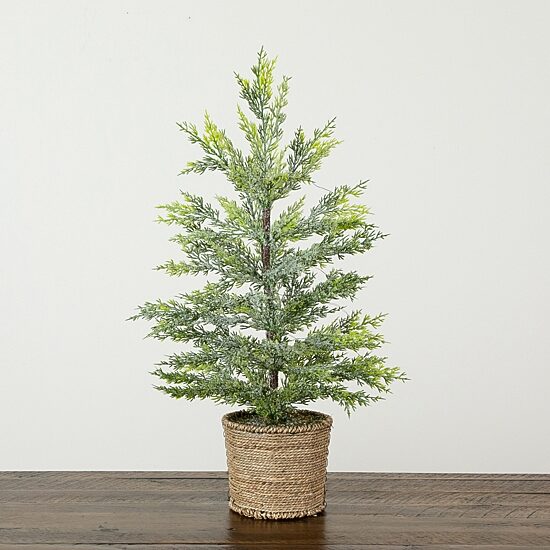 Nearly Natural 2ft Pre-Lit Snowed Cypress 2 Foot Pre-Lit Pine Christmas Tree