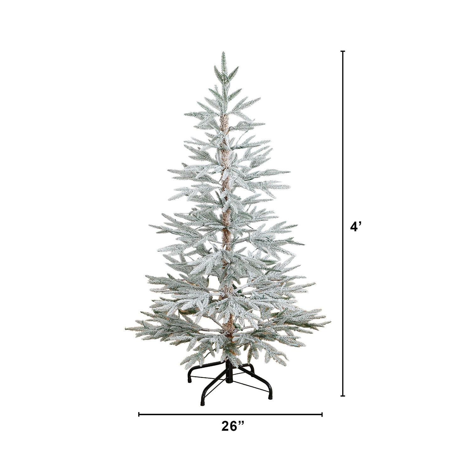 Nearly Natural 4ft Woodland Fir 4 Foot Pre-Lit Fir Christmas Tree