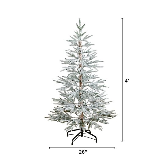 Nearly Natural 4ft Woodland Fir 4 Foot Pre-Lit Fir Christmas Tree