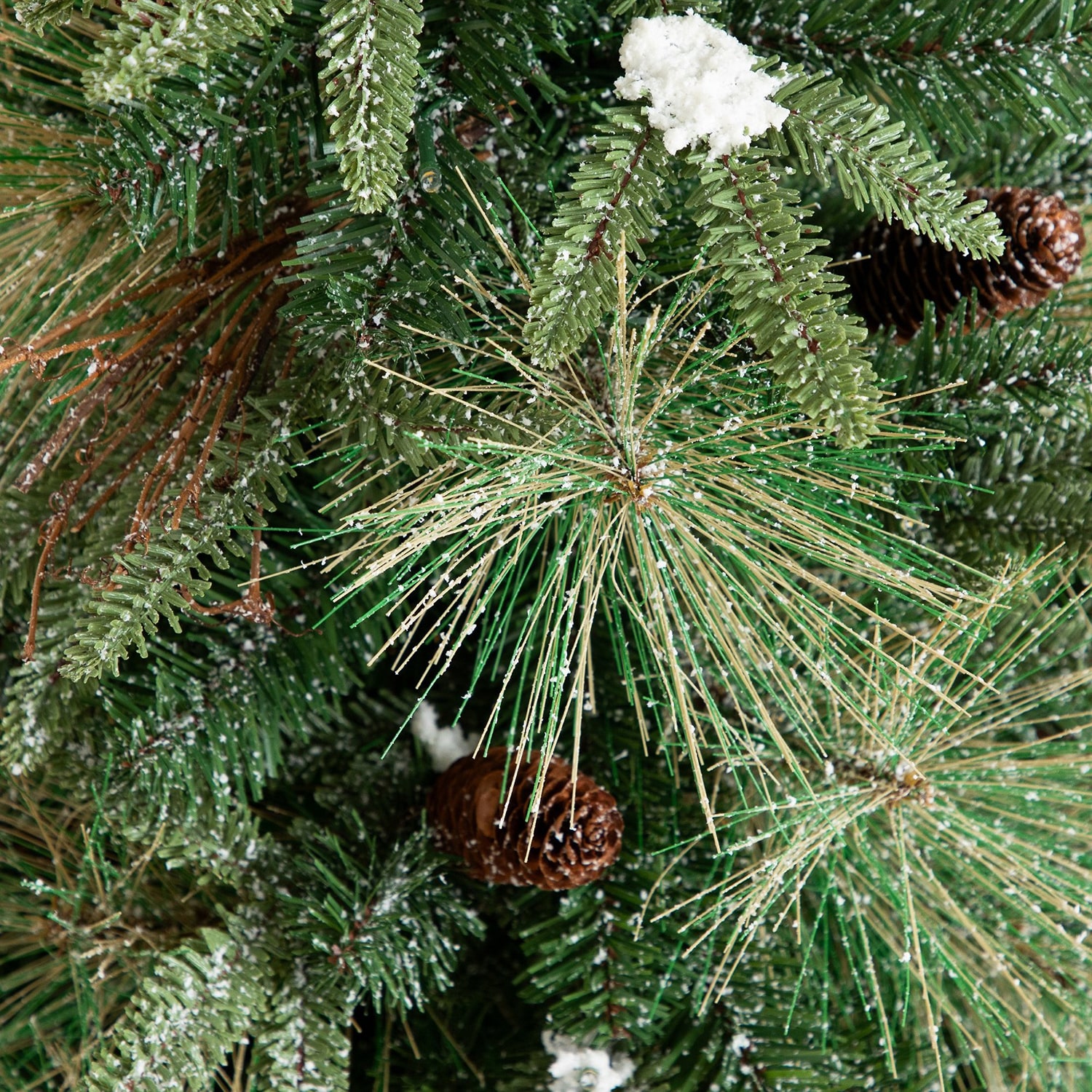 Nearly Natural 3ft Pre-Lit Snowed Mixed Pine 3 Foot Pre-Lit Pine Christmas Tree