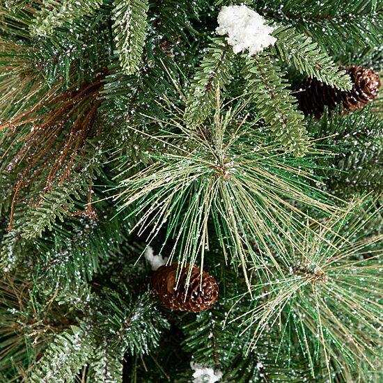 Nearly Natural 3ft Pre-Lit Snowed Mixed Pine 3 Foot Pre-Lit Pine Christmas Tree