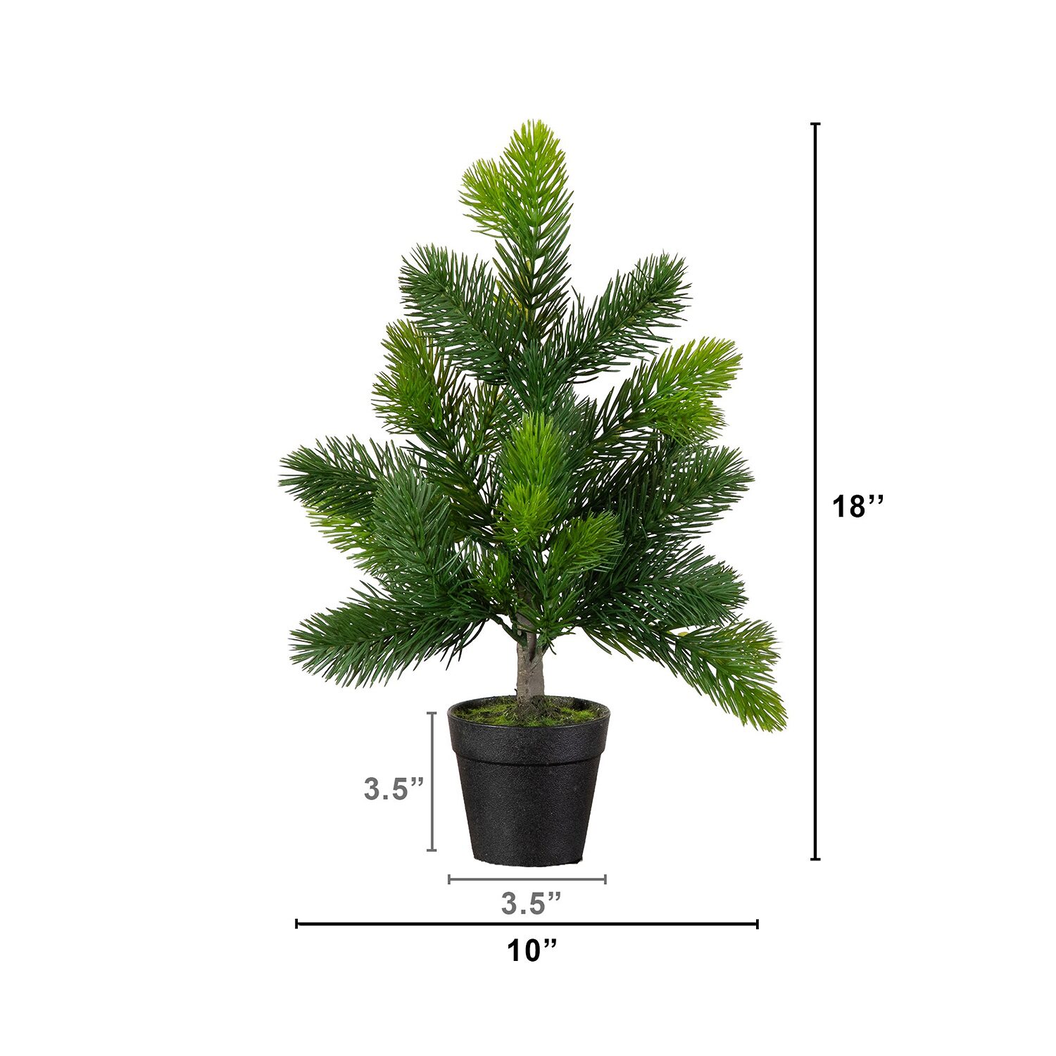 Nearly Natural 18" Real Touch Spruce Pine 1 1/2 Feet Pine Christmas Tree