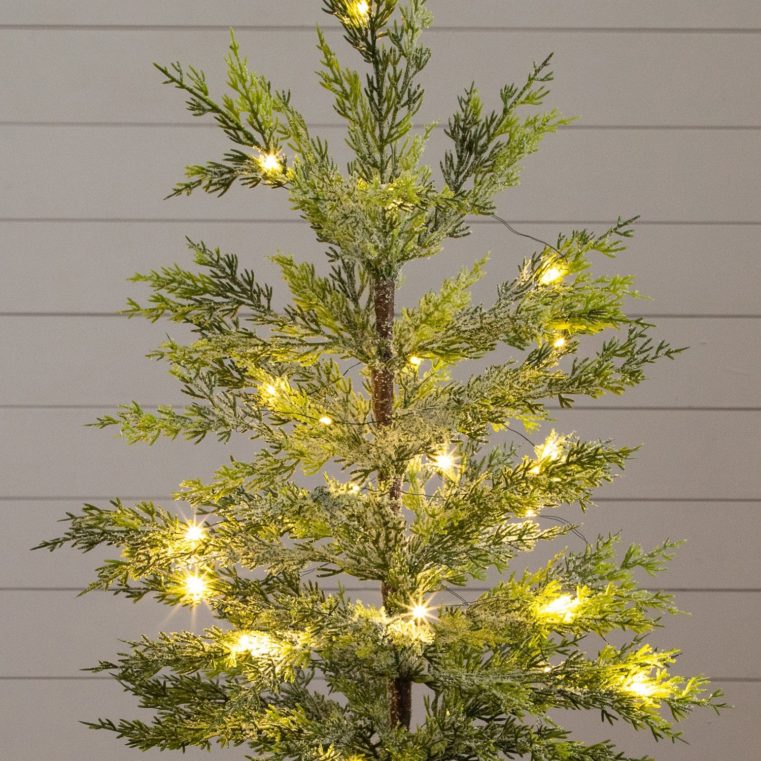 Nearly Natural 2ft Pre-Lit Snowed Cypress 2 Foot Pre-Lit Pine Christmas Tree