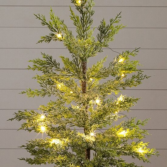 Nearly Natural 2ft Pre-Lit Snowed Cypress 2 Foot Pre-Lit Pine Christmas Tree