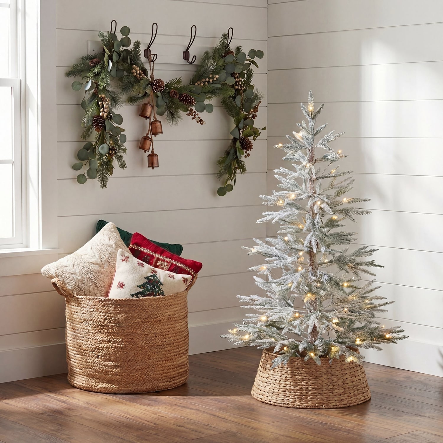 Nearly Natural 4ft Woodland Fir 4 Foot Pre-Lit Fir Christmas Tree