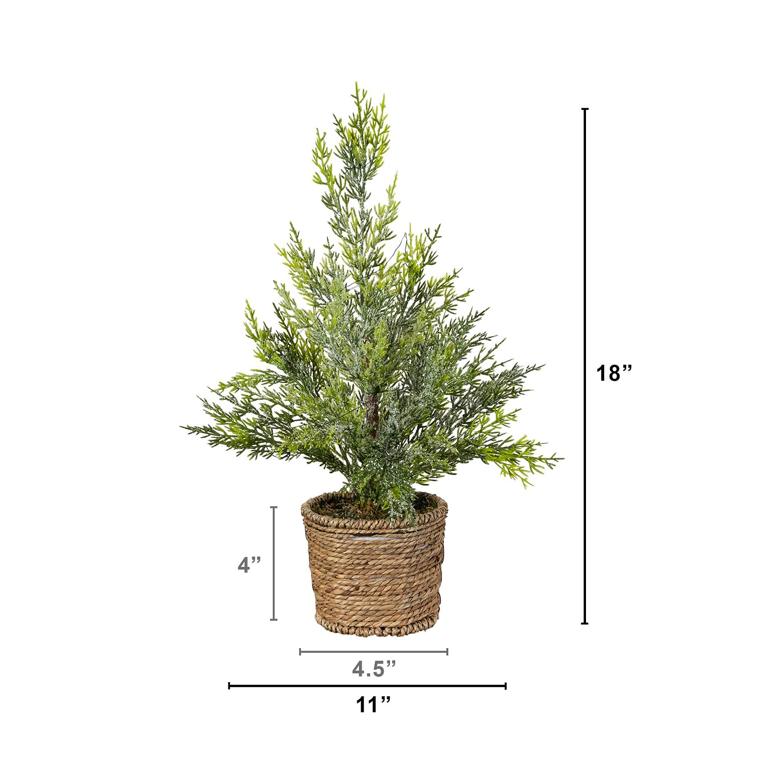Nearly Natural 18" Pre-Lit Snowed Cypress 1 1/2 Feet Pre-Lit Pine Christmas Tree