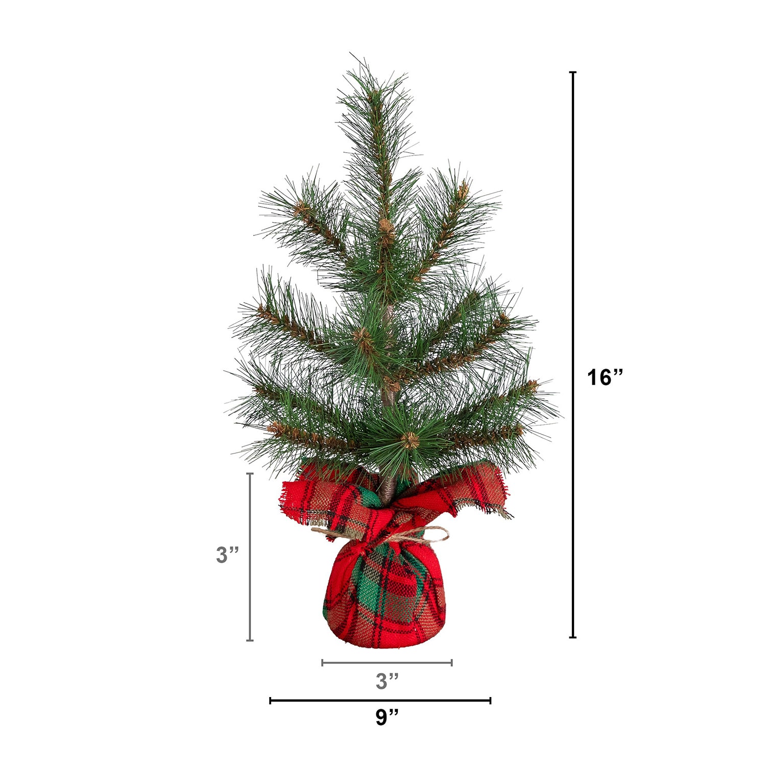 Nearly Natural 16" Pine 1 1/2 Feet Pine Christmas Tree
