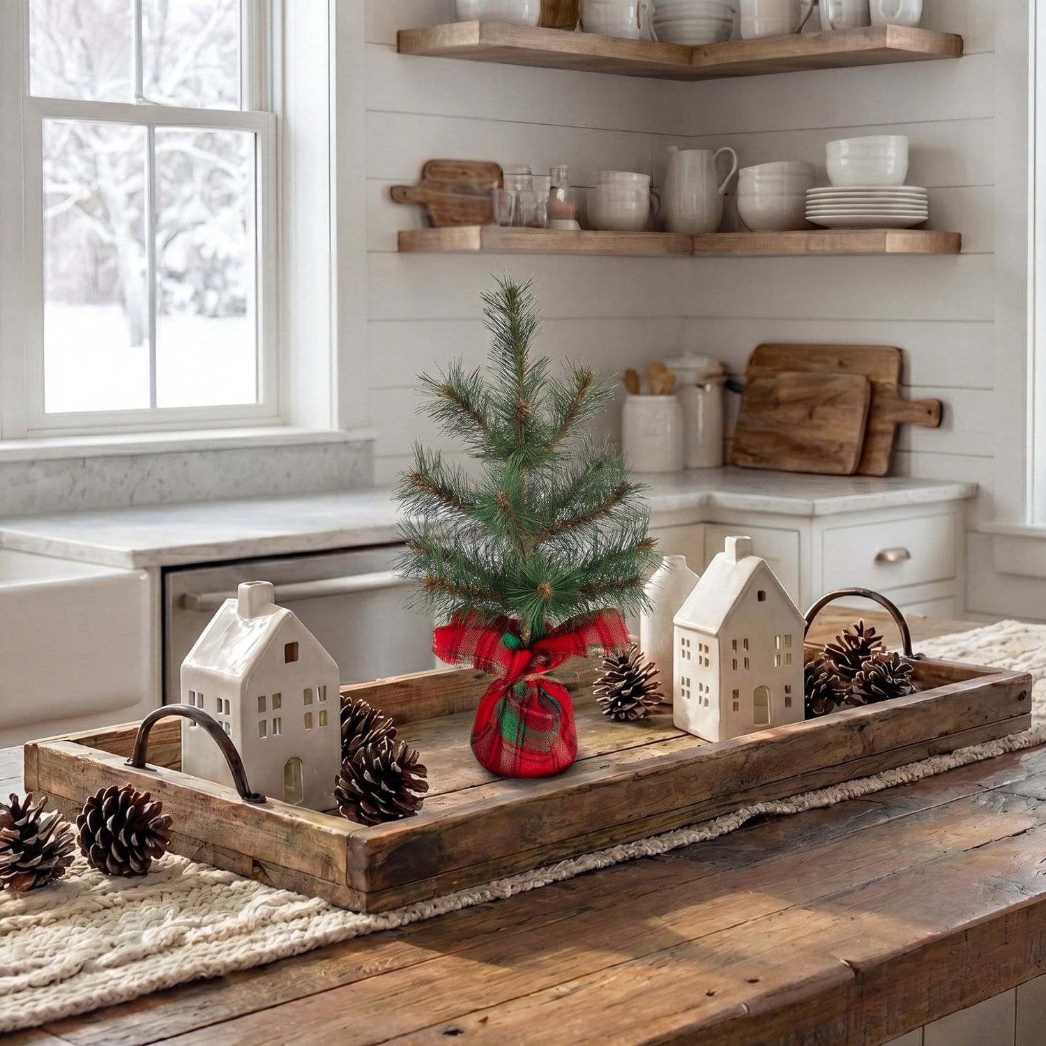 Nearly Natural 16" Pine 1 1/2 Feet Pine Christmas Tree