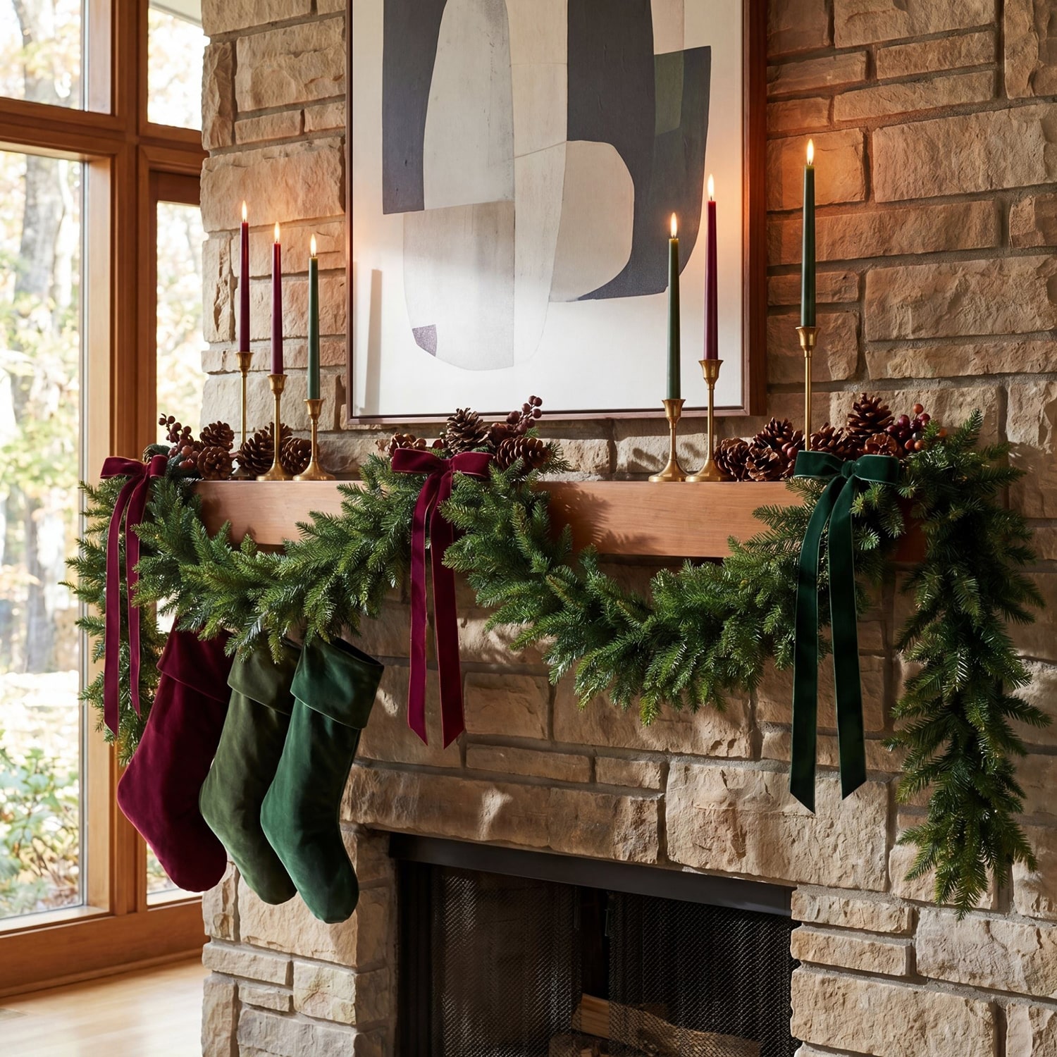 Nearly Natural 9ft Pine Garland Christmas Indoor Garland