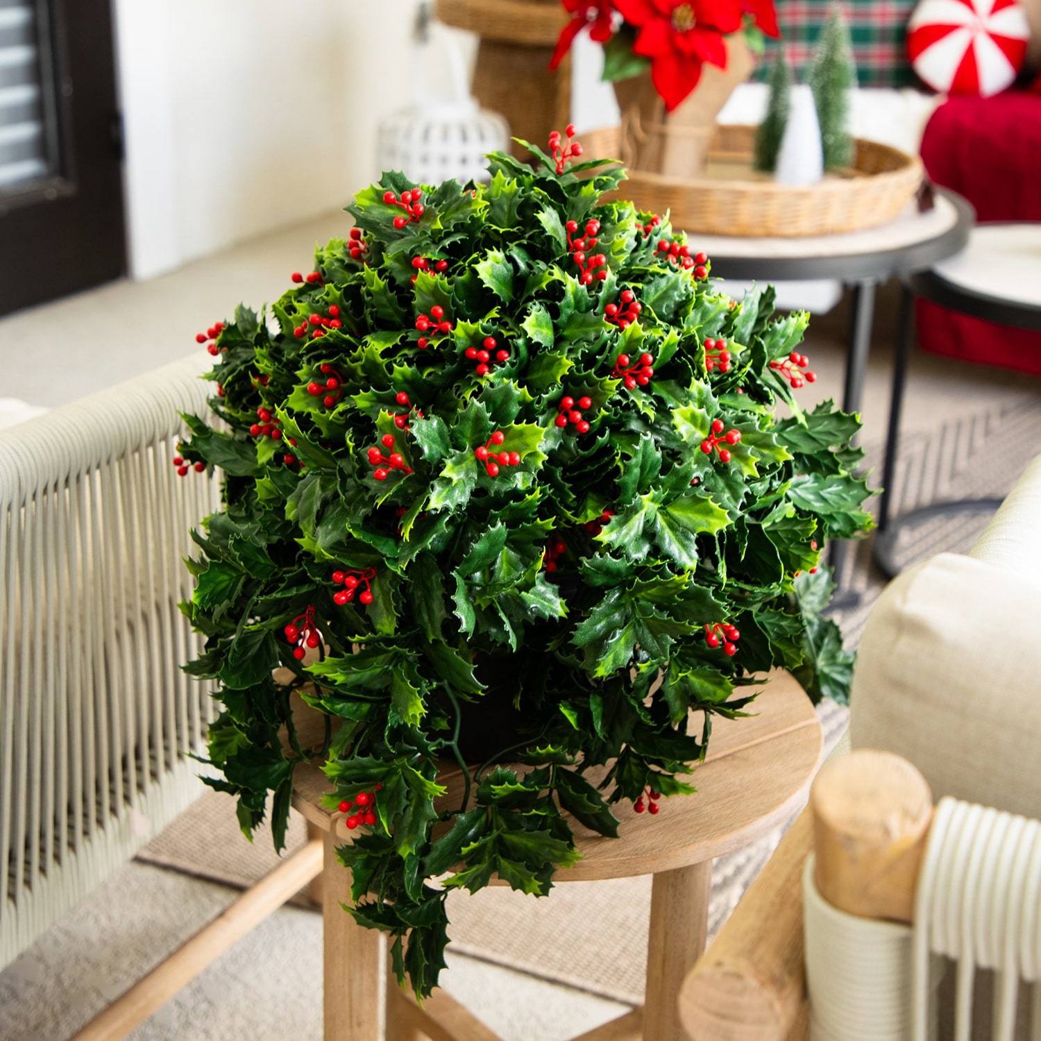 Nearly Natural 16" Holly Berry Artificial Plant