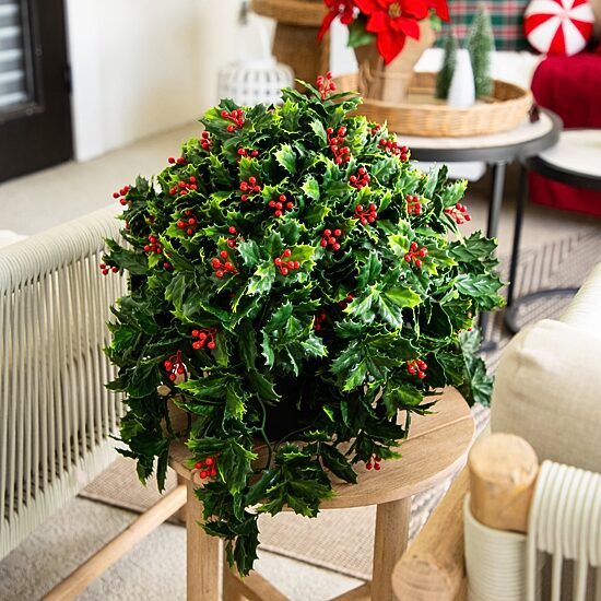 Nearly Natural 16" Holly Berry Artificial Plant