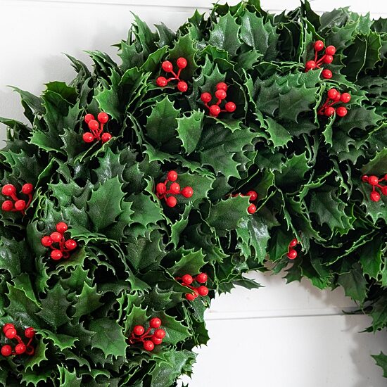 Nearly Natural 24" Holly Berry Wreath