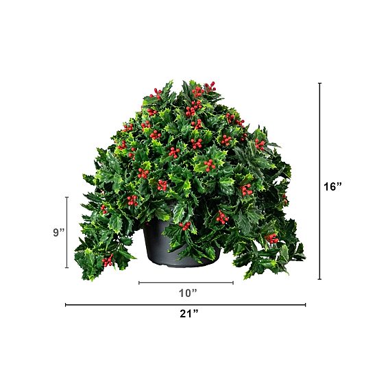 Nearly Natural 16" Holly Berry Artificial Plant