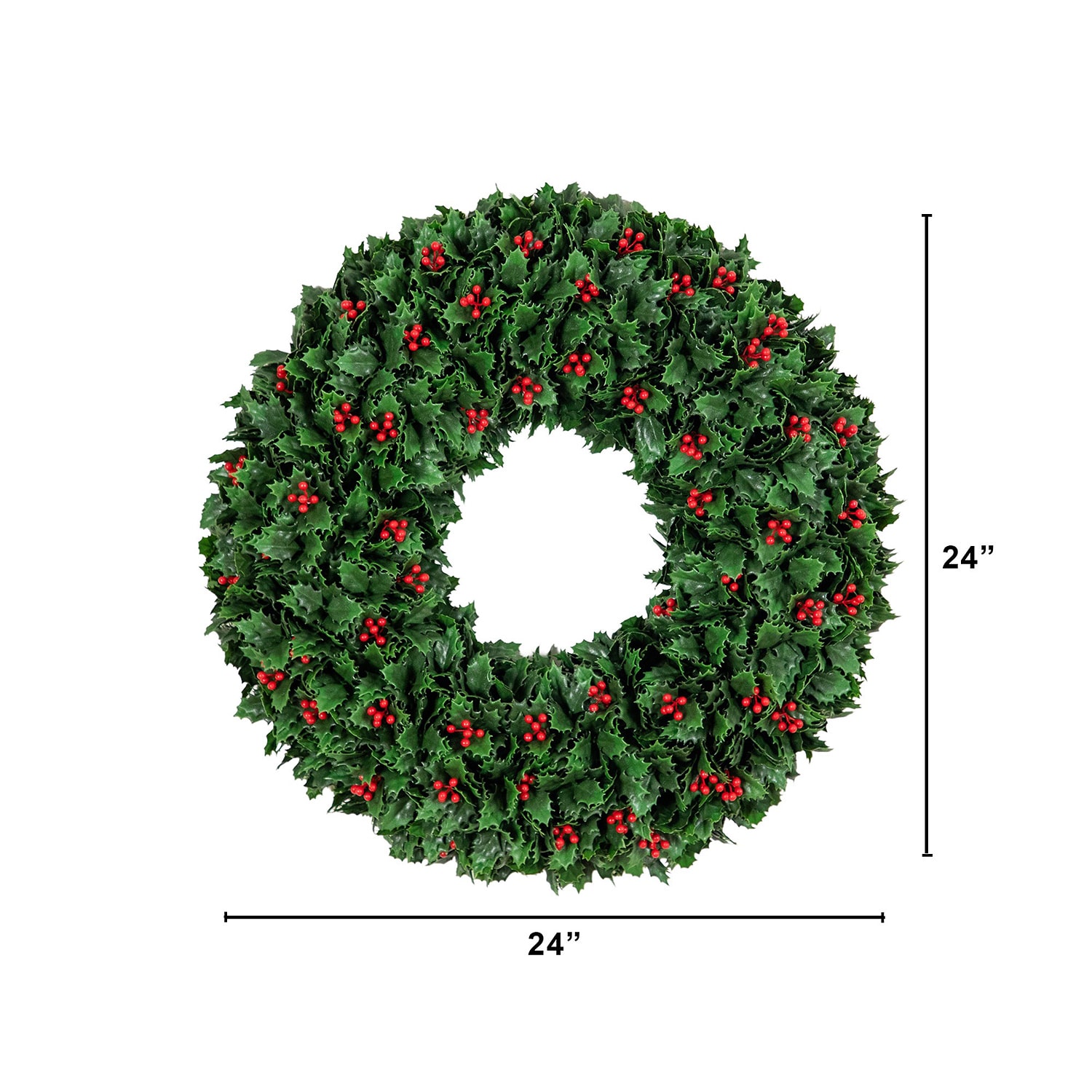 Nearly Natural 24" Holly Berry Wreath
