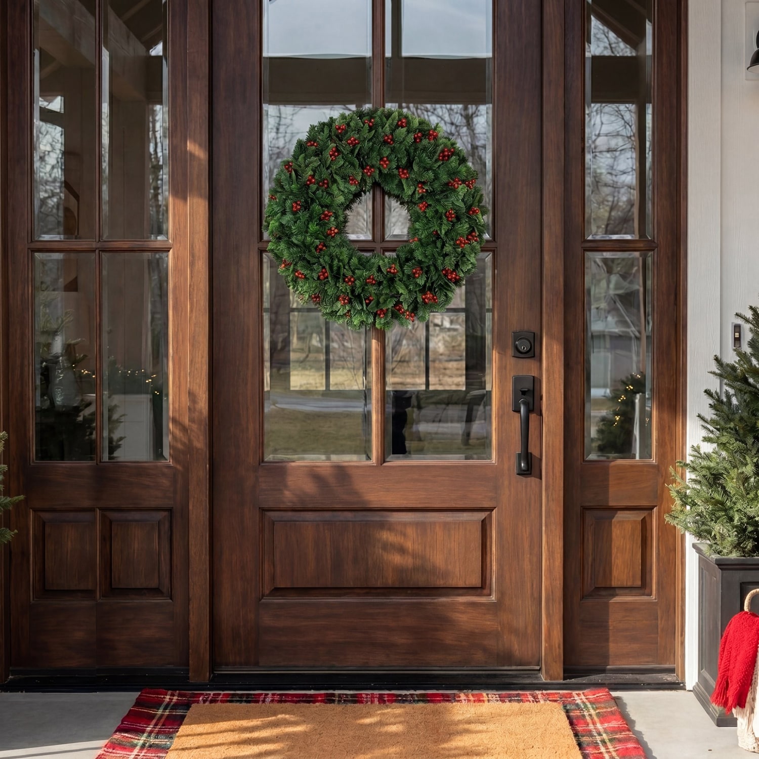 Nearly Natural 24" Holly Berry Wreath