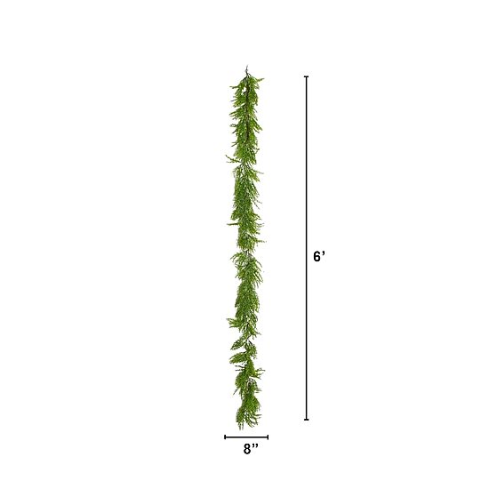 Nearly Natural 6ft Real Touch Cedar Christmas Indoor Garland