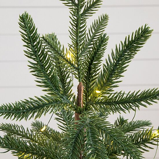 Nearly Natural 4 Foot Pre-Lit Pine Christmas Tree