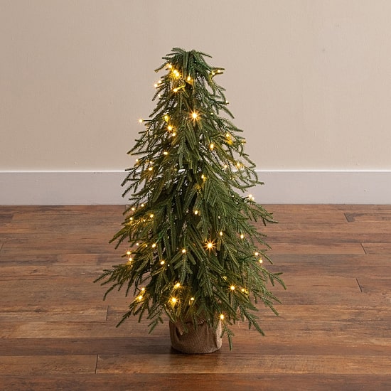Nearly Natural 32" Pre-Lit Weeping Norway Spruce 2 1/2 Foot Pre-Lit Christmas Tree