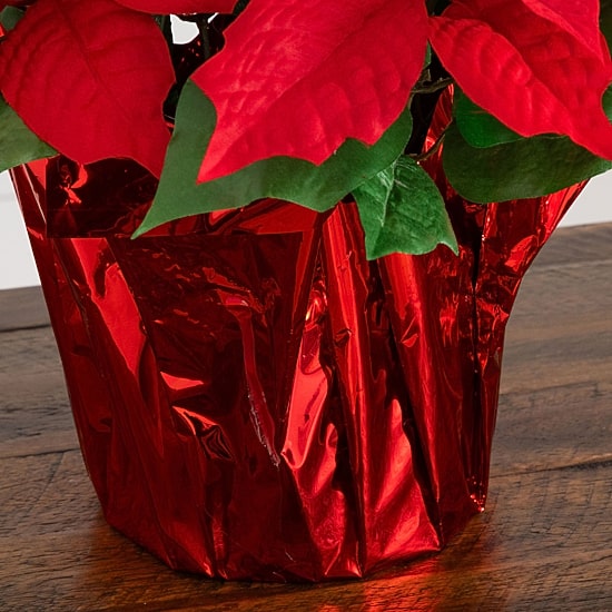 Nearly Natural 13" Poinsettia Arrangement 2-pc. Floral Arrangement