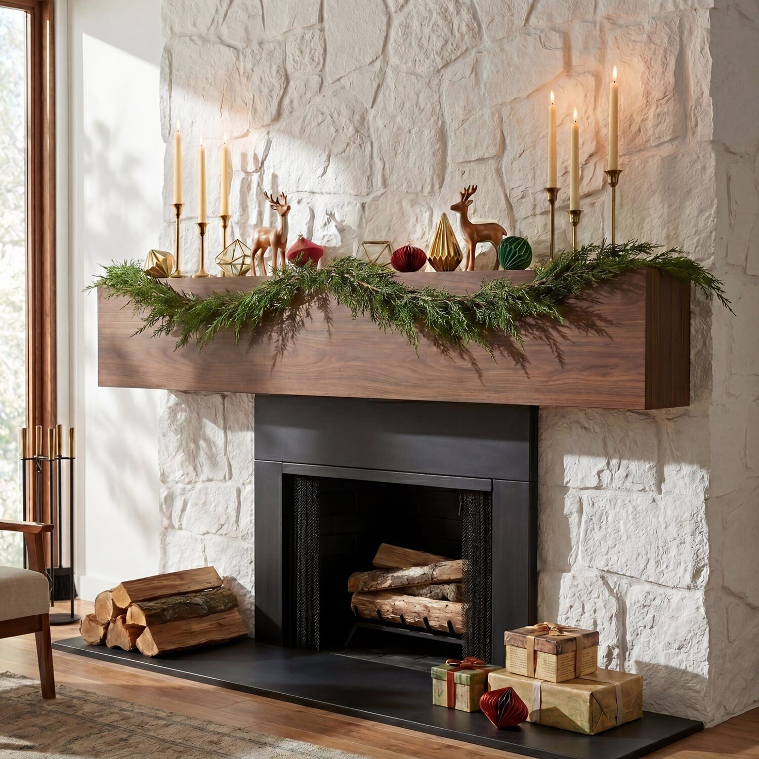 Nearly Natural 6ft Real Touch Cedar Christmas Indoor Garland