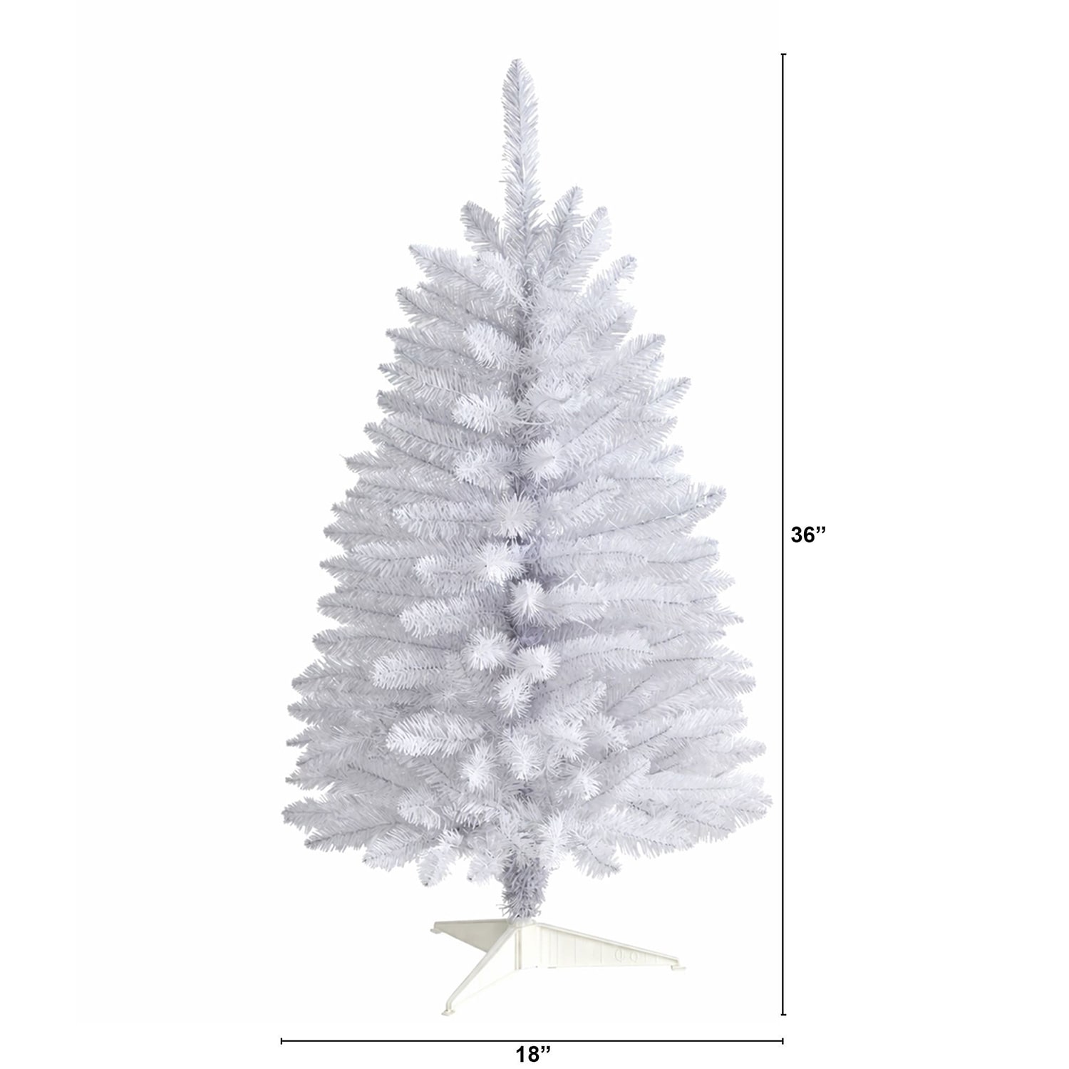 Nearly Natural 3ft Slim White 3 Foot Pine Christmas Tree
