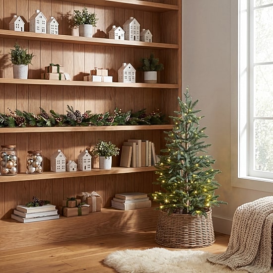 Nearly Natural 4 Foot Pre-Lit Pine Christmas Tree