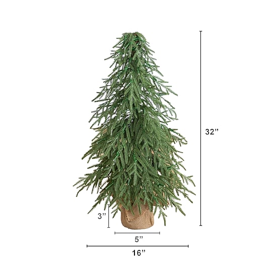 Nearly Natural 32" Pre-Lit Weeping Norway Spruce 2 1/2 Foot Pre-Lit Christmas Tree