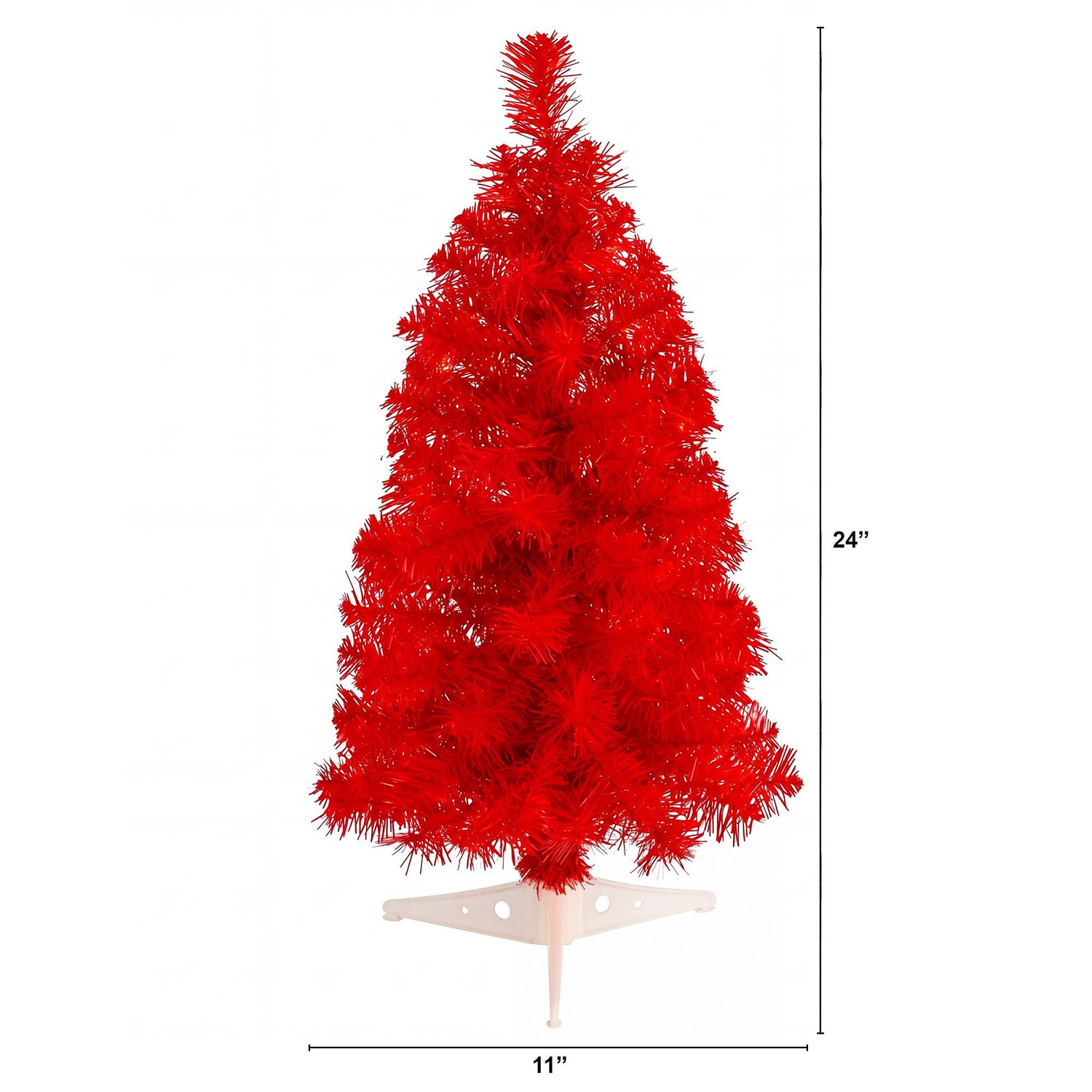 Nearly Natural Red Tree 2 Foot Pine Christmas Tree