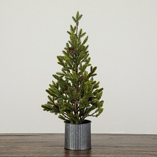 Nearly Natural 18" Pine With Pinecones 1 1/2 Feet Pine Christmas Tree