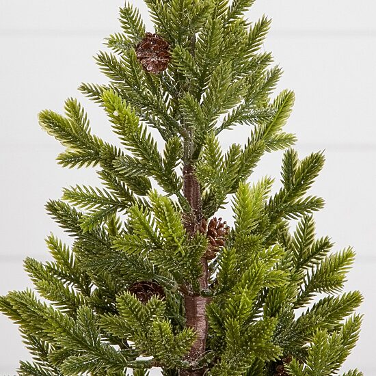 Nearly Natural 18" Pine With Pinecones 1 1/2 Feet Pine Christmas Tree