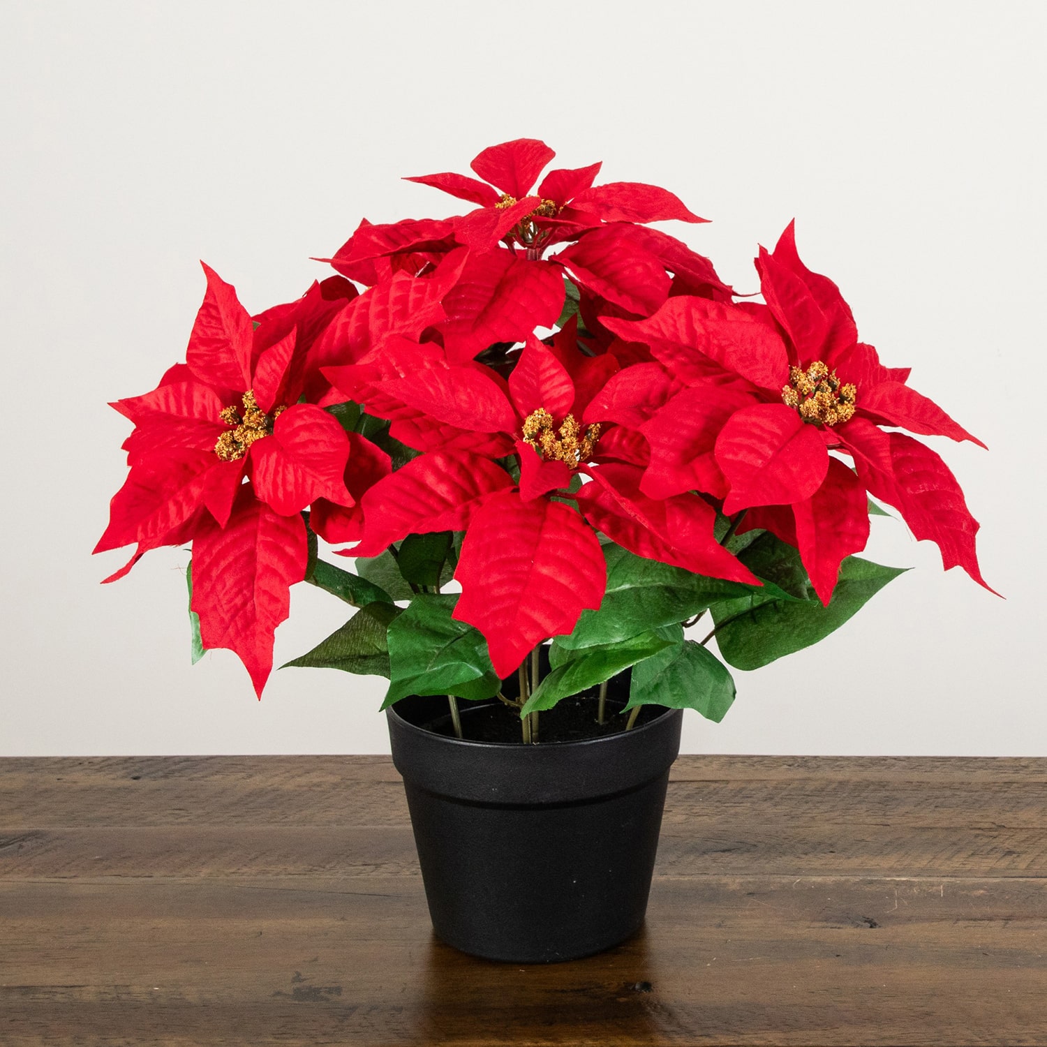 Nearly Natural 15" Poinsettia Floral Arrangement