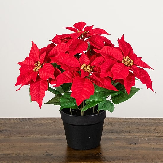 Nearly Natural 15" Poinsettia Floral Arrangement
