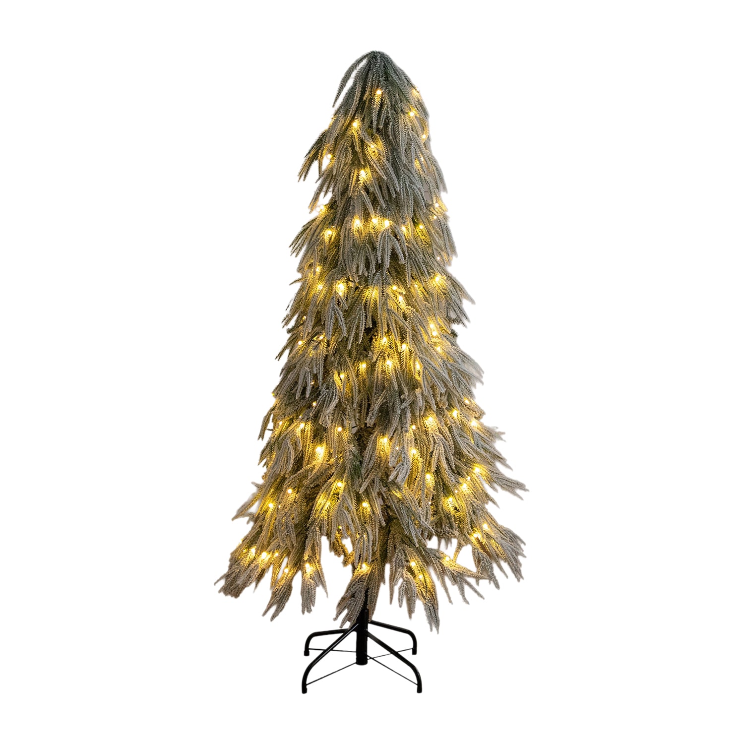 Nearly Natural 5ft Down Swept Cedar 5 Foot Pre-Lit Cedar Christmas Tree