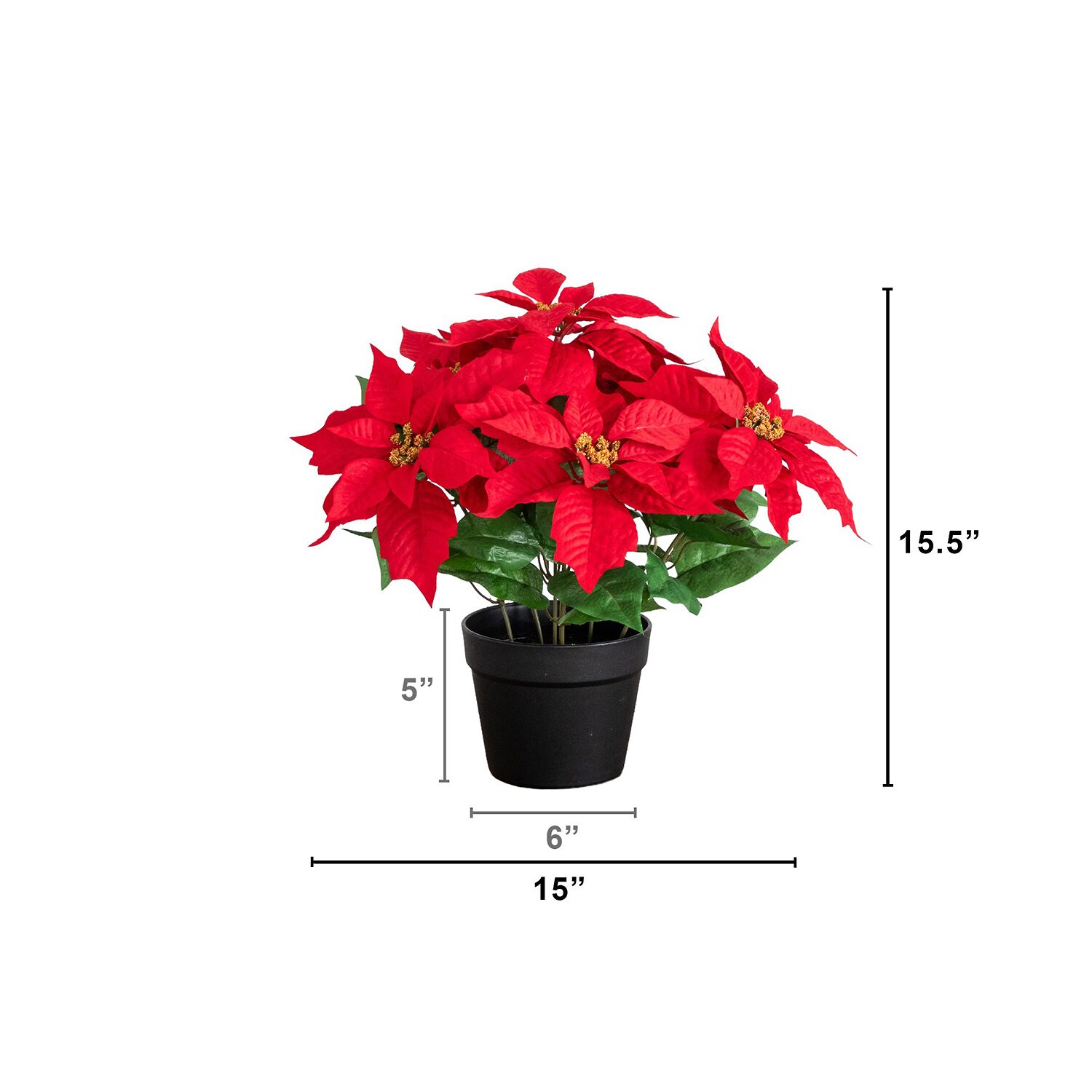 Nearly Natural 15" Poinsettia Floral Arrangement