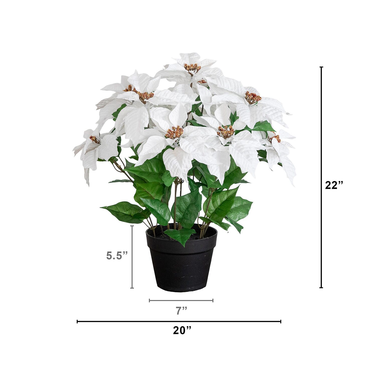 Nearly Natural 22" Poinsettia Plant Floral Arrangement