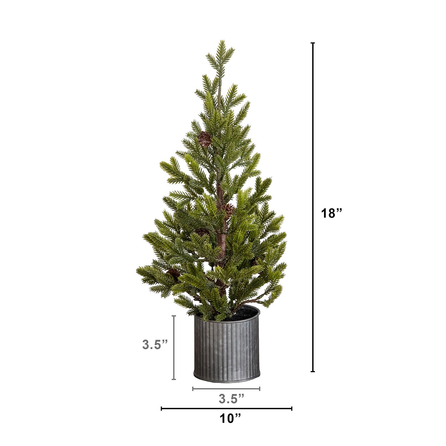 Nearly Natural 18" Pine With Pinecones 1 1/2 Feet Pine Christmas Tree