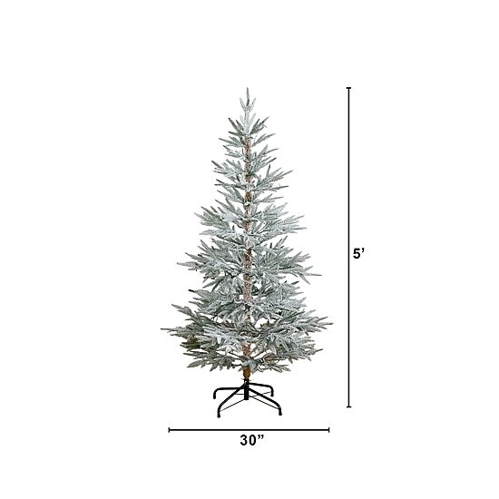 Nearly Natural 5ft Woodland Fir 5 Foot Pre-Lit Fir Christmas Tree