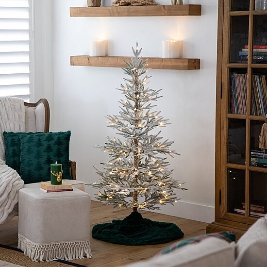 Nearly Natural 5ft Woodland Fir 5 Foot Pre-Lit Fir Christmas Tree