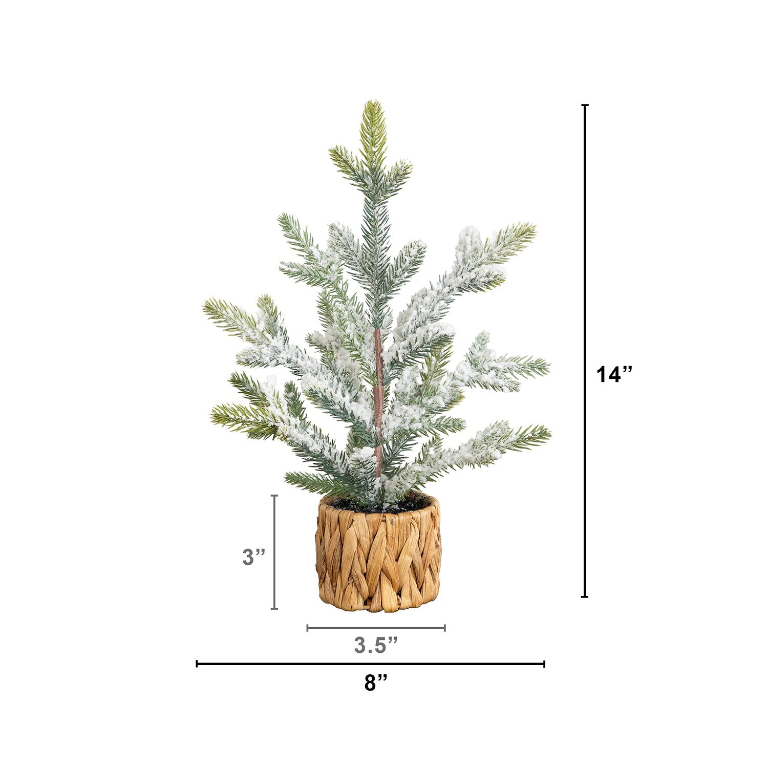 Nearly Natural 14" Flocked Fir 1 1/2 Feet Fir Christmas Tree