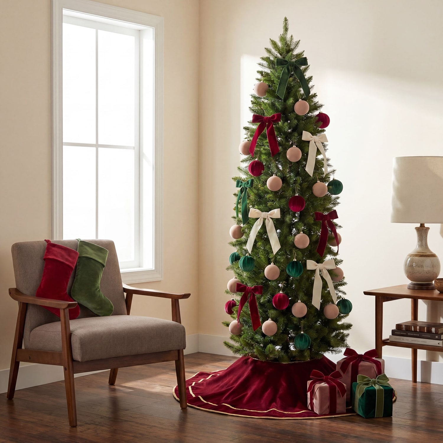 Nearly Natural 7ft Slim Green Mountain Pine 7 Foot Pine Christmas Tree