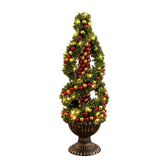 Nearly Natural 3ft Pre-Lit Spiral Christmas Topiary