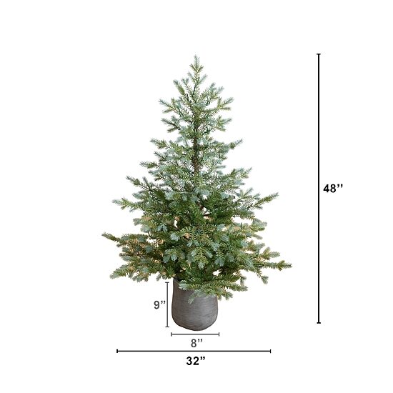 Nearly Natural 4 Foot Pre-Lit Pine Christmas Tree