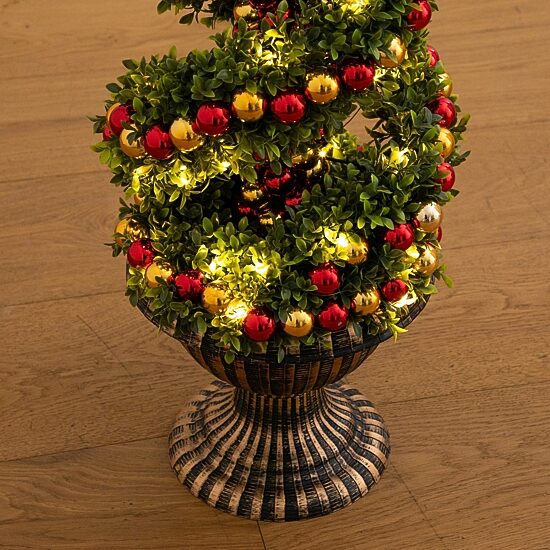 Nearly Natural 3ft Pre-Lit Spiral Christmas Topiary