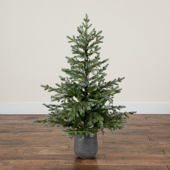 Nearly Natural 4 Foot Pre-Lit Pine Christmas Tree
