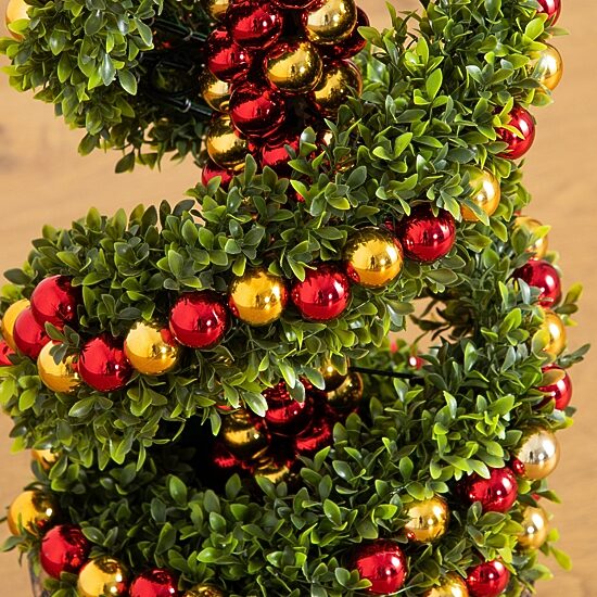 Nearly Natural 3ft Pre-Lit Spiral Christmas Topiary